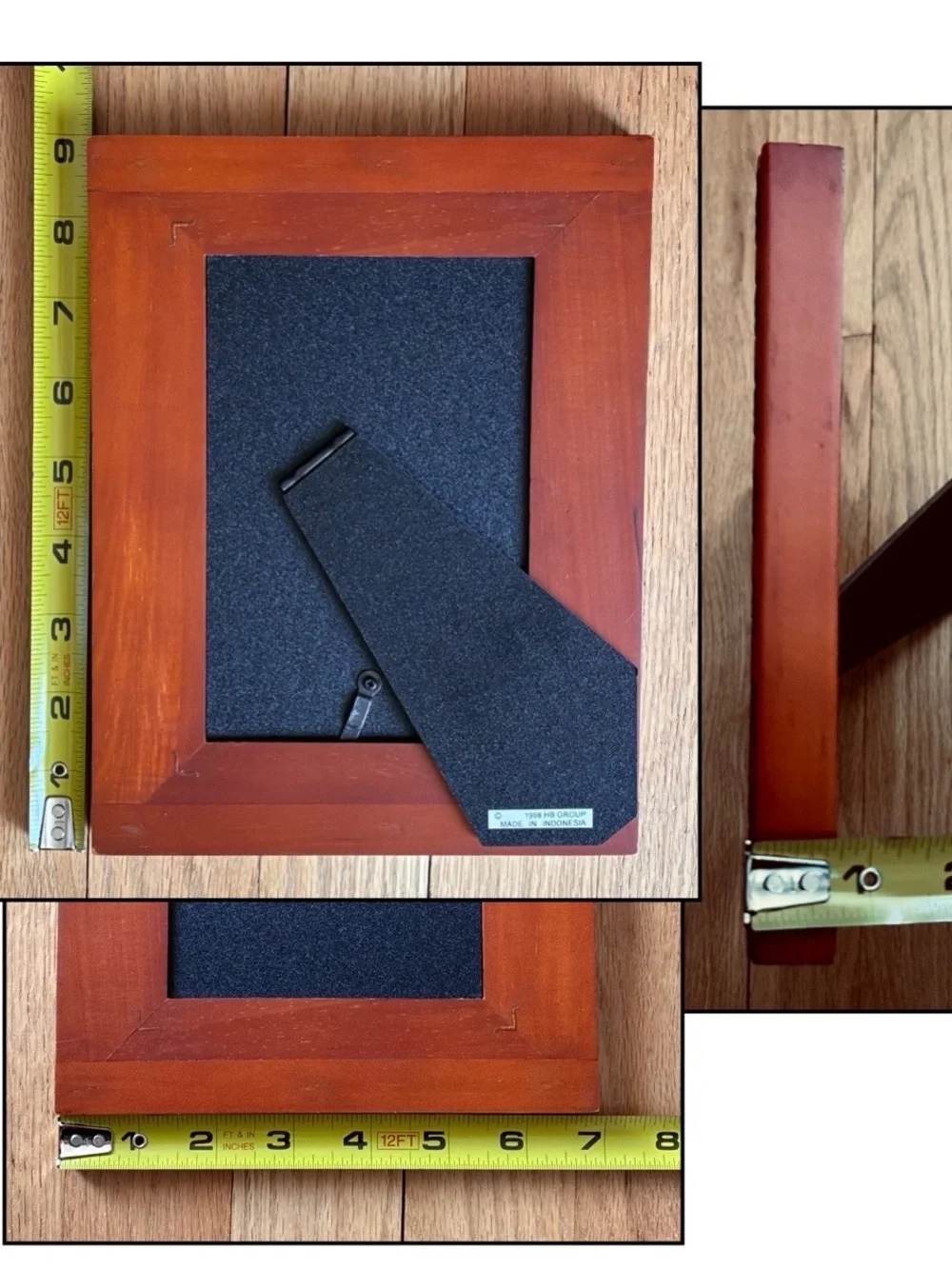 Vintage RARE WOODS Wood Frame, 90’s.  Carved edge, Red Cherry